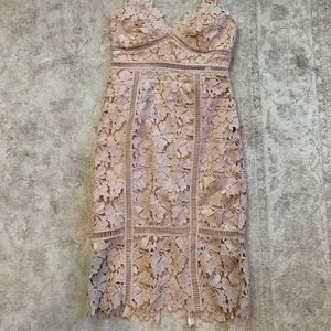 Bardot Floral Lace Cream Dress EUC